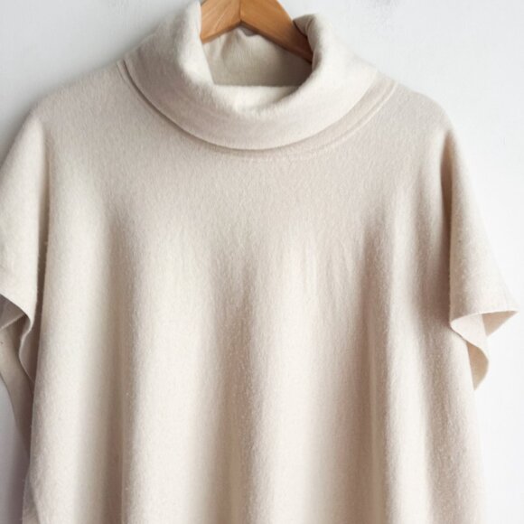 CA Va De Soi Jennifer Lightweight turtle neck poncho Merino Wool M/L - Picture 4 of 8